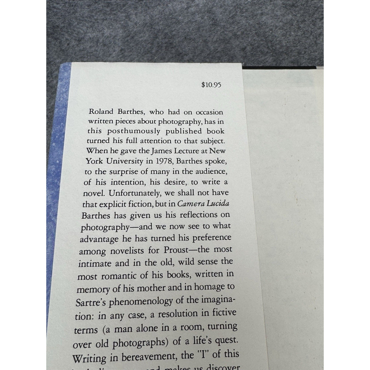 Camera Lucida Roland Barthes 1981 First American Edition Photography HC DJ