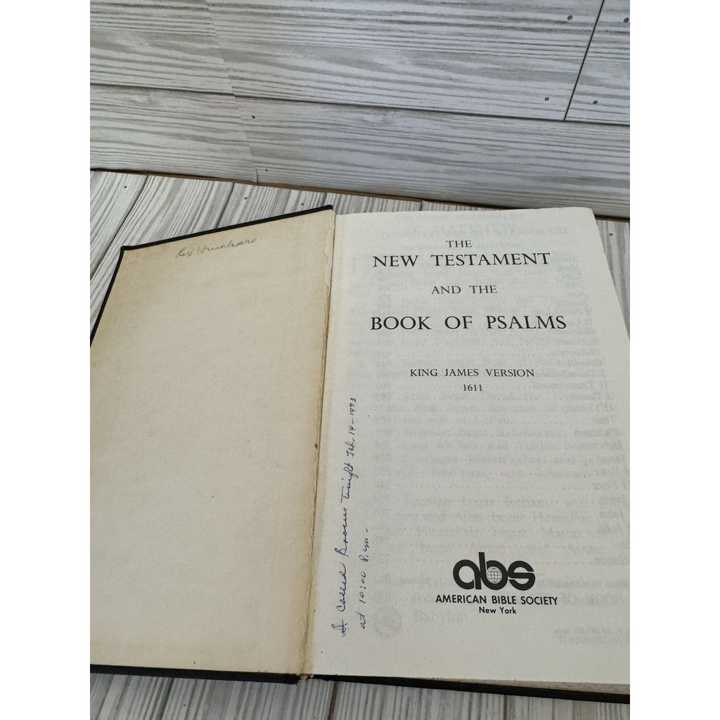 Vintage KJV New Testament & Psalms Large Print ABS Bible Black HC