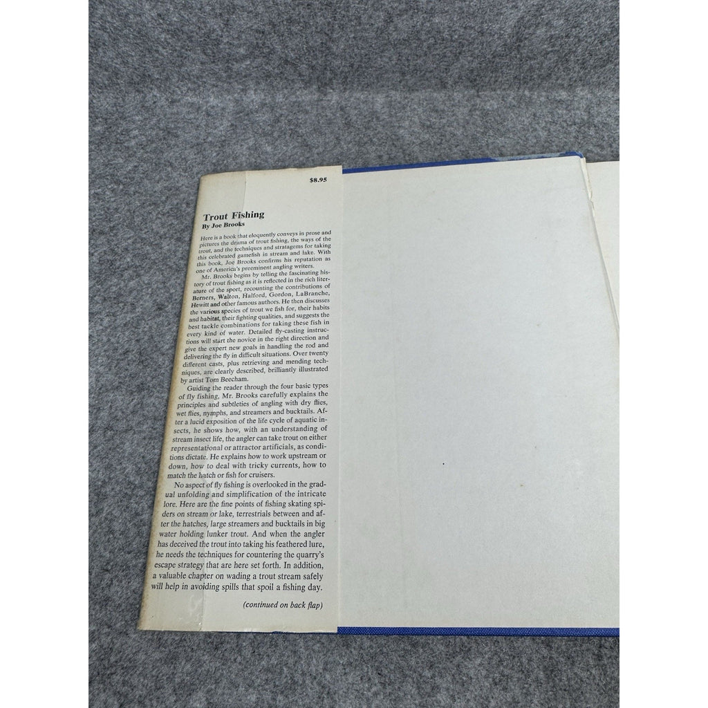 1972 Trout Fishing Joe Brooks First Edition Fly Fishing HC Dust Jacket