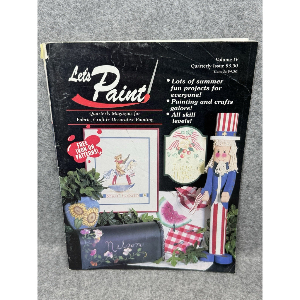 Let’s Paint Magazine 1992 Vol IV DecoArt Decorative Tole Fabric Painting Crafts