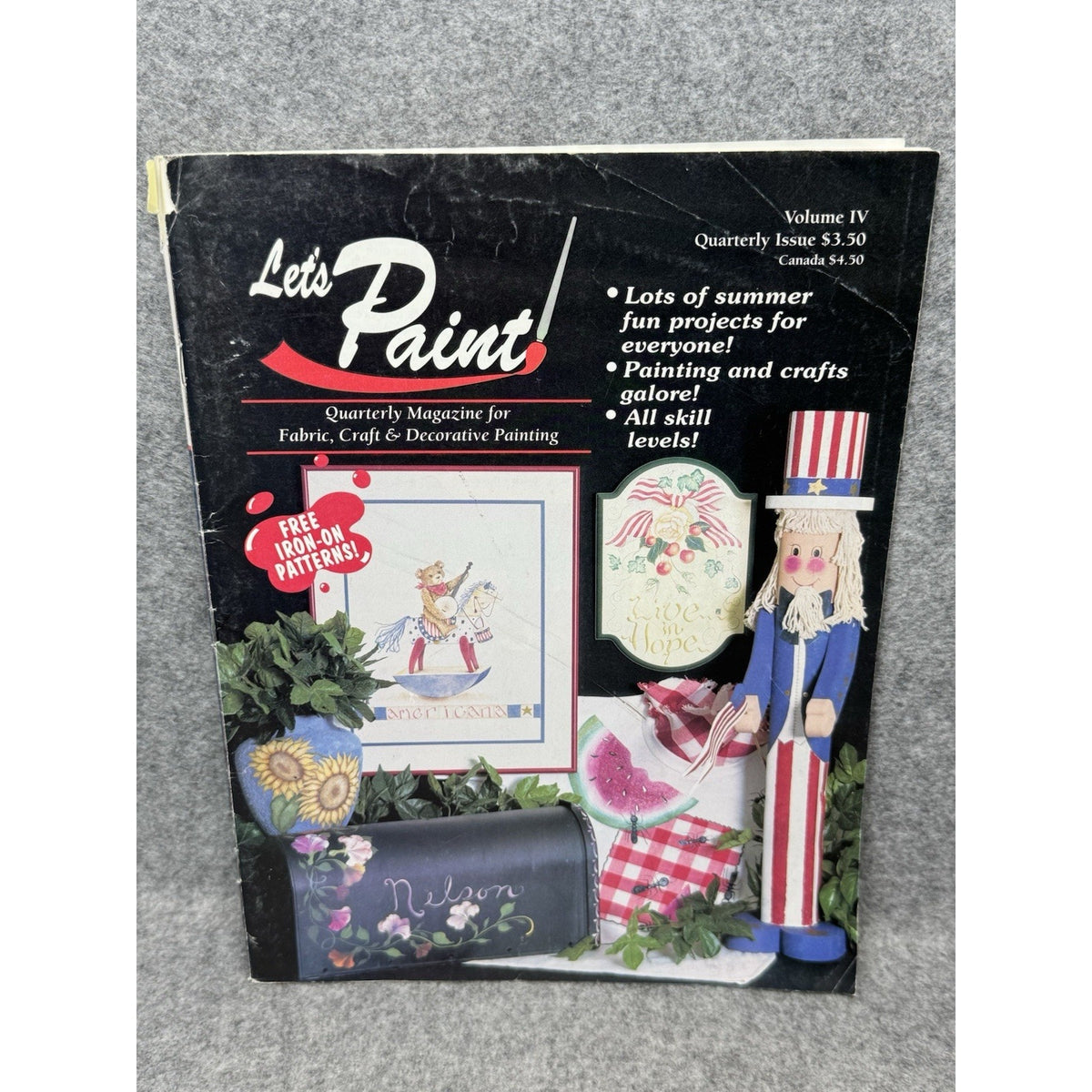 Let’s Paint Magazine 1992 Vol IV DecoArt Decorative Tole Fabric Painting Crafts