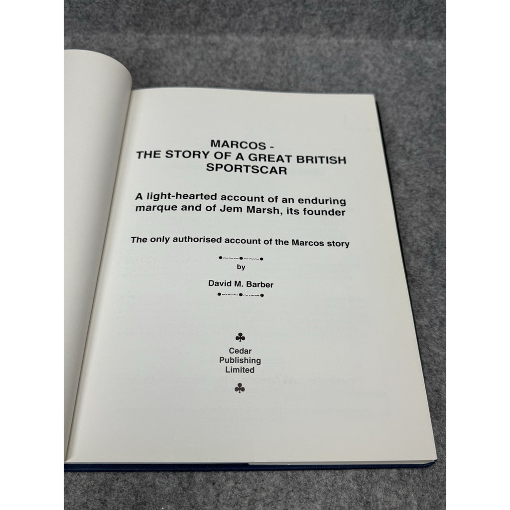 1995 Marcos Great British Sportscar David Barber 1st Edition Hardcover DJ