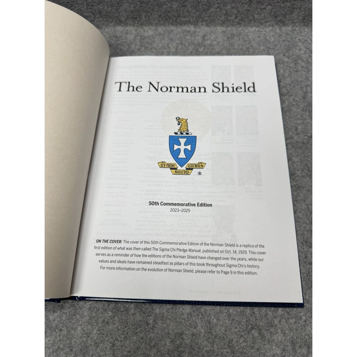 The Norman Shield 50th Edition 2023-2025 Sigma Chi Fraternity Hardcover